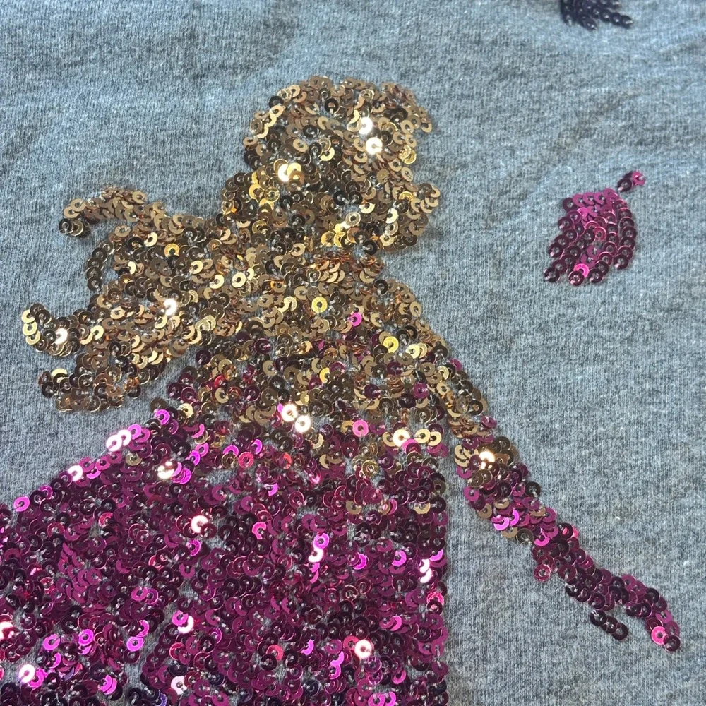 Disney Jumping Beans‎ Girls Gray Long Sleeve T Shirt Sequins Princess Size 7